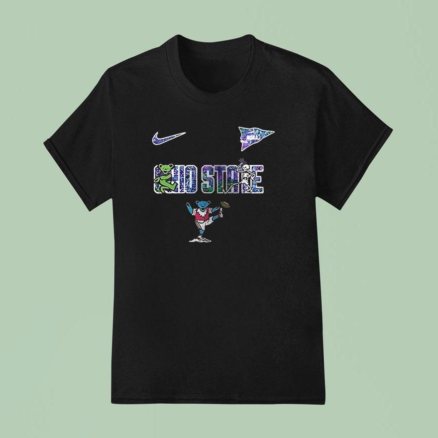 Ohio State Buckeyes Grateful Dead 60th Anniversary Bear Mascots Shirt