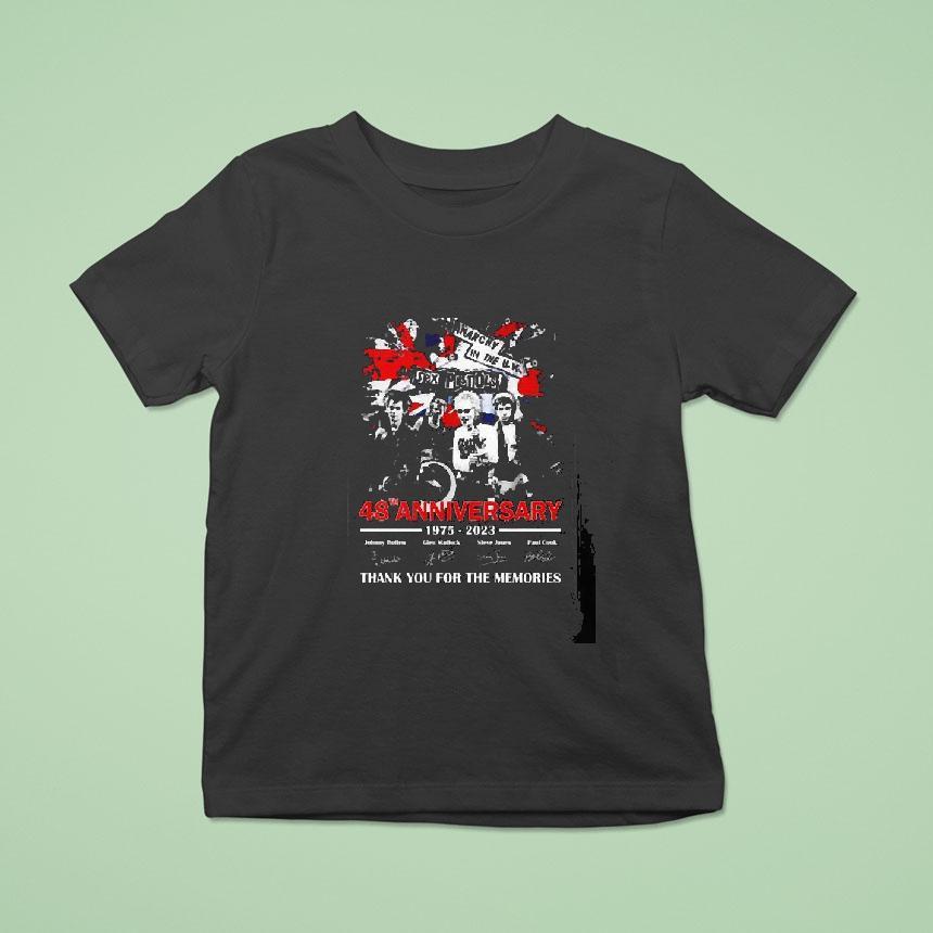 Original 48th Anniversary 1975 – 2023 Sex Pistols Thank You For The Memories Signatures Shirt