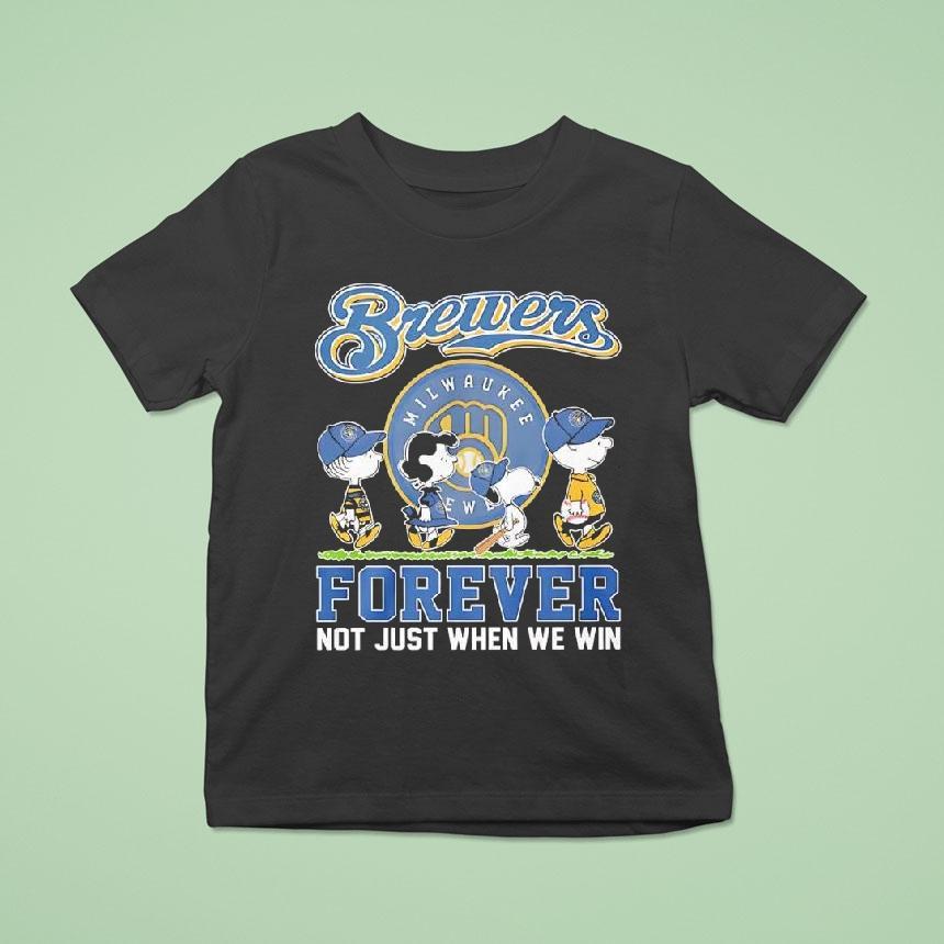 Peanuts Comic X Milwaukee Brewers Forever Not Just When We Win Shirt