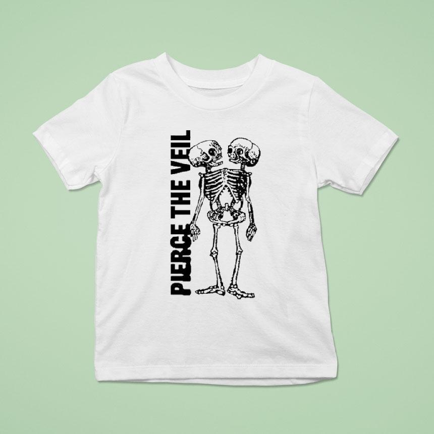 Pierce The Veil Tan Conjoined Skeleton Shirt