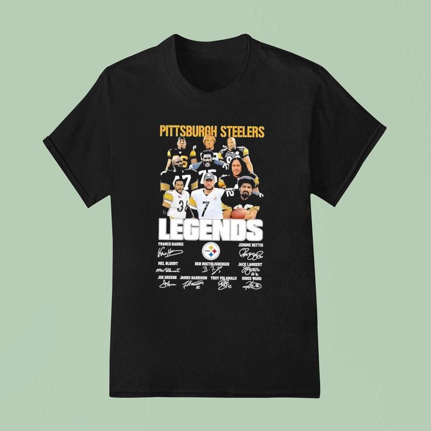 Pittsburgh Slers Legends Jerome Bettis Jack Lambert Hines Ward Signatures Shirt