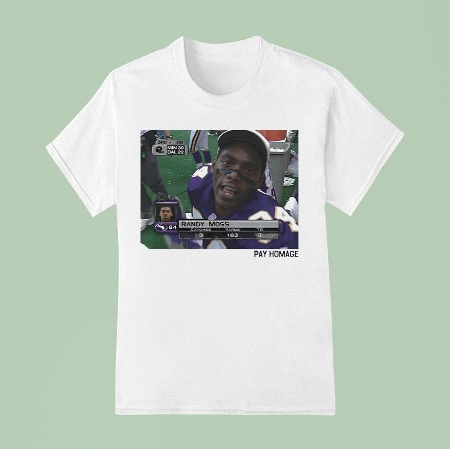 Randy Moss Minnesota Vikings Pay Homage Football Nfl Shirt