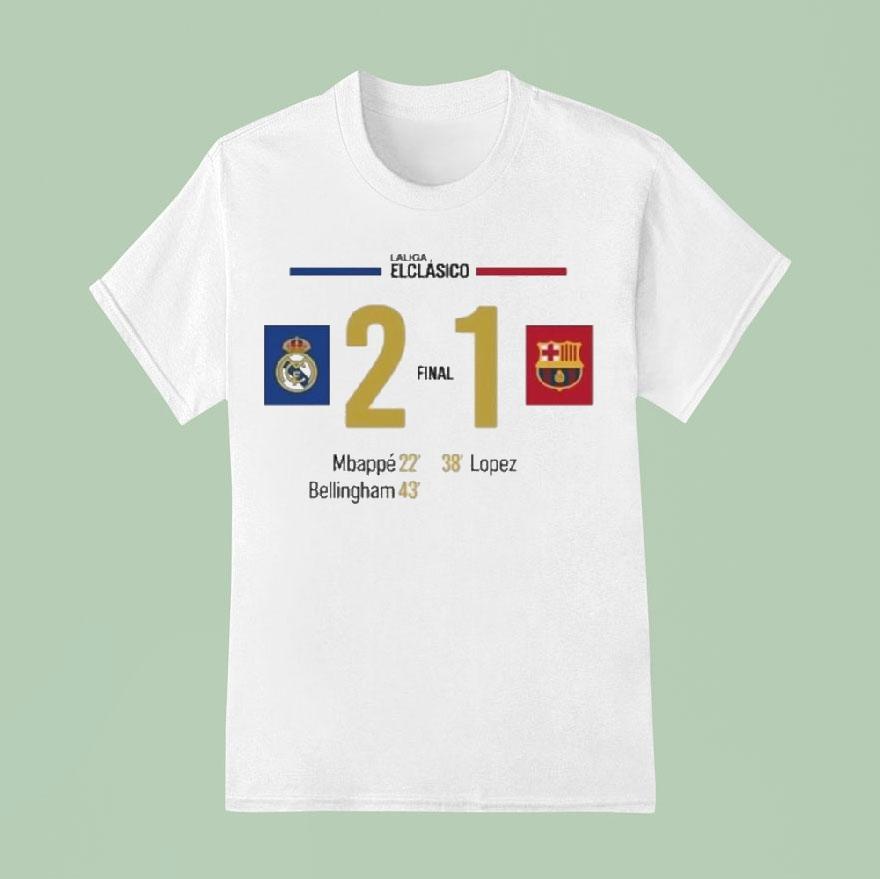 Real Madrid 21 Barcelona El Clasico 2025 Victory Shirt