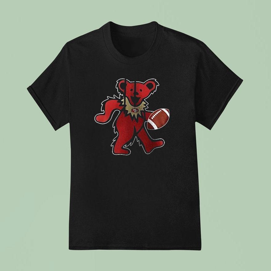 San Francisco 49ers X Grateful Dead Bear Football Shirt