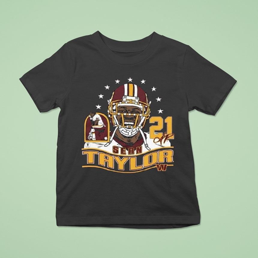 Sean Taylor Burgundy Washington Commanders Retired Player Classic Caricature Shirt