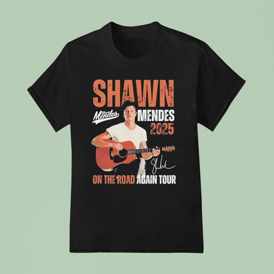 Shawn Mendes On The Road Again Tour 2025 Signature Shirt