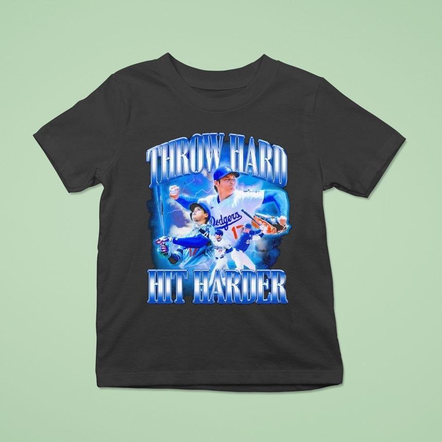 Shohei Ohtani Throw Hard Hit Harder Far Shirt