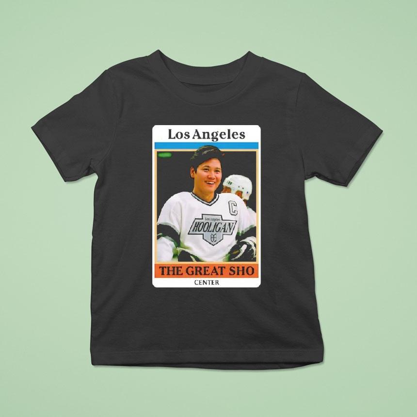 Shohei Ohtani’s Face Wayne Gretzky Los Angeles Hooligan Los Angeles Kings Center Shirt