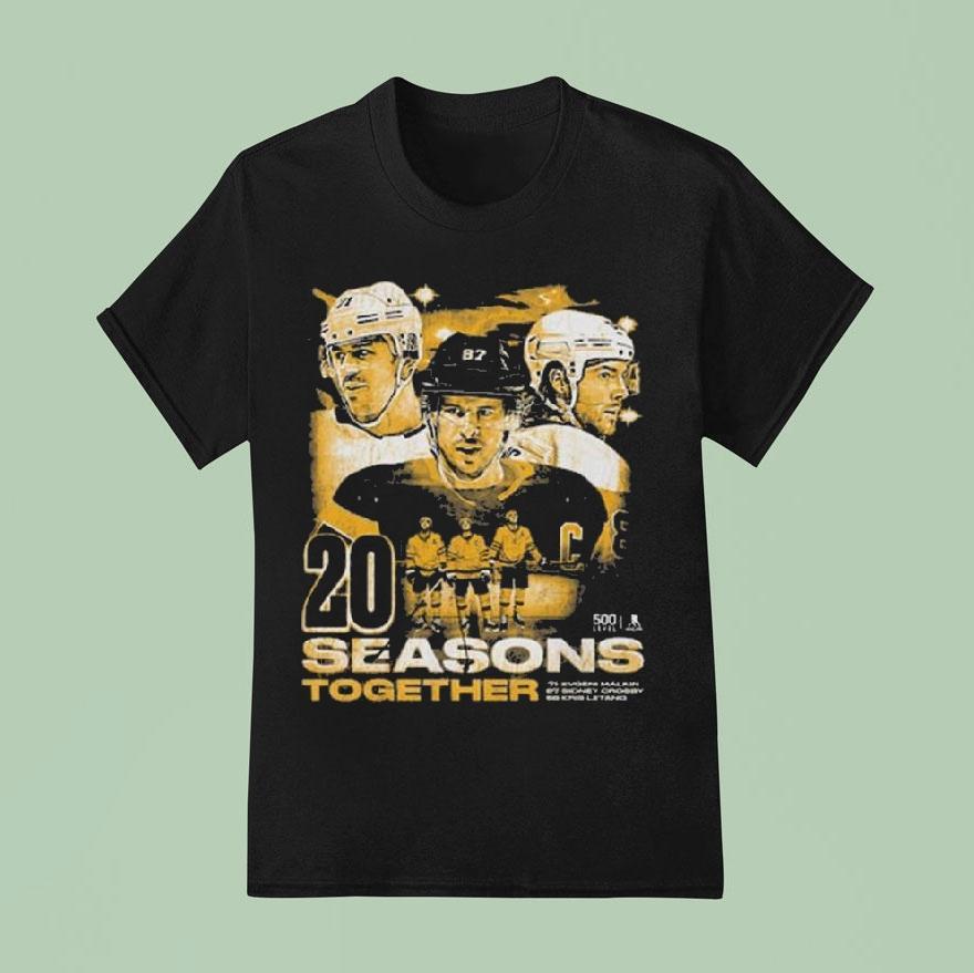 Sidney Crosby Kris Letang Evgeni Malkin Pittsburgh 20 Seasons Shirt
