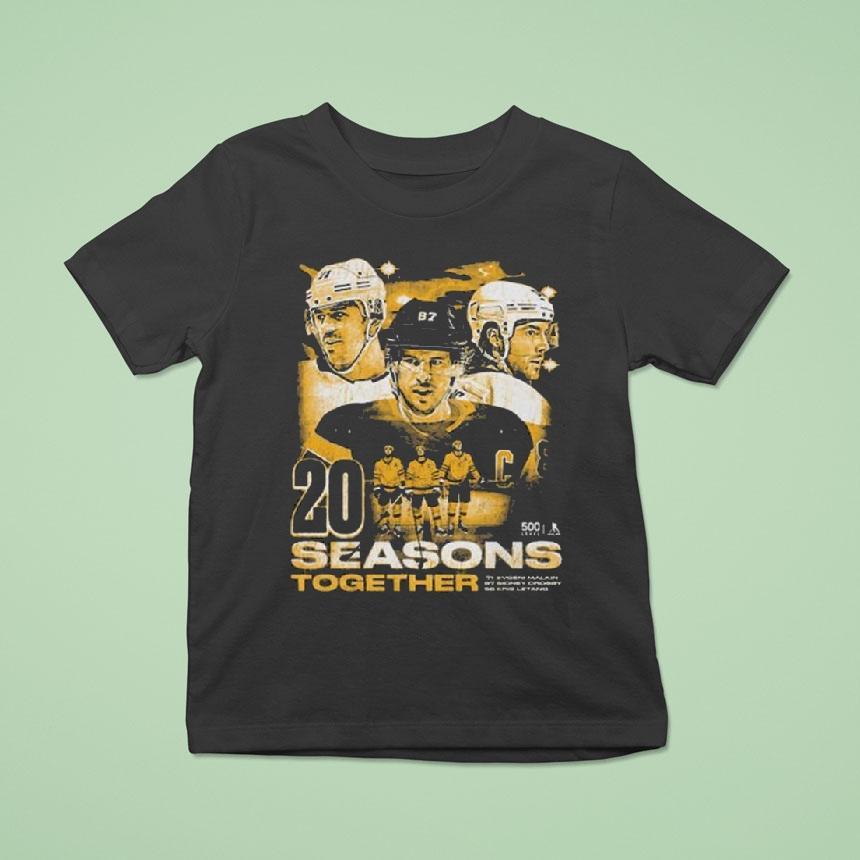 Sidney Crosby Kris Letang Evgeni Malkin Pittsburgh 20 Seasons Shirt