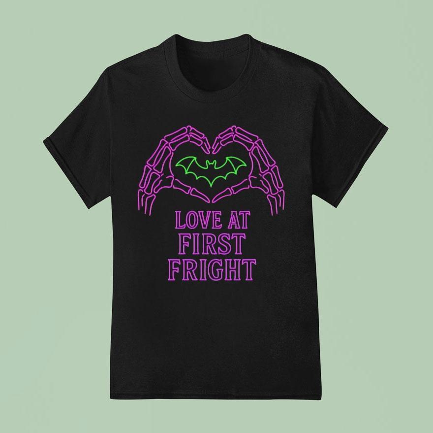 Skeleton Hand X Bat Love At First Fright Shirt