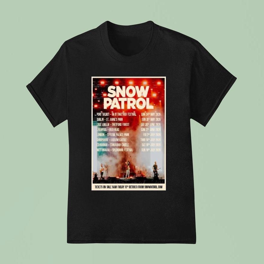 Snow Patrol Uk Ireland Tour 2026 Shirt