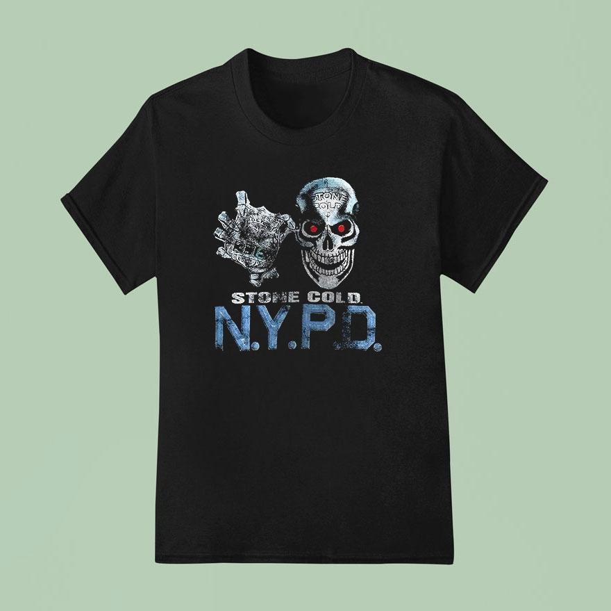 Stone Cold Nypd Nock Your Punkass Down Skull Shirt