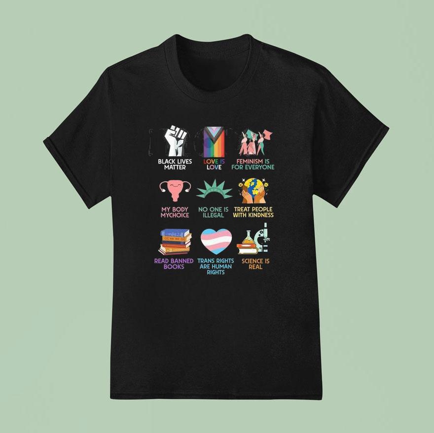 Support Black Lives Lgbtq Rights, And Fight For Equality And Knowledge Shirt