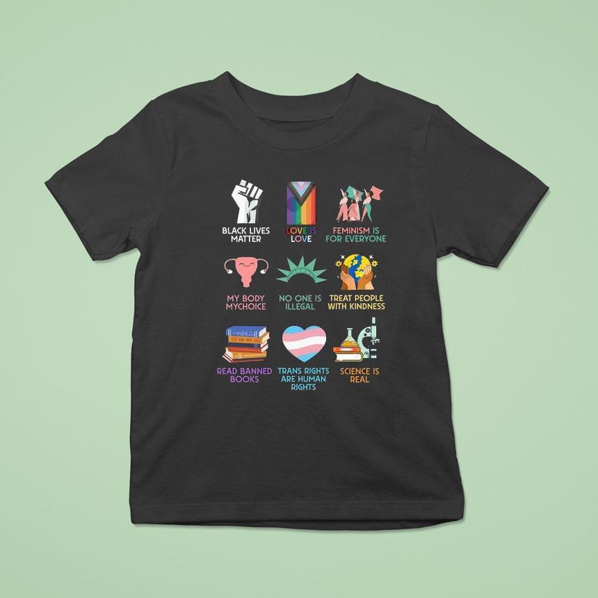Support Black Lives Lgbtq Rights, And Fight For Equality And Knowledge Shirt