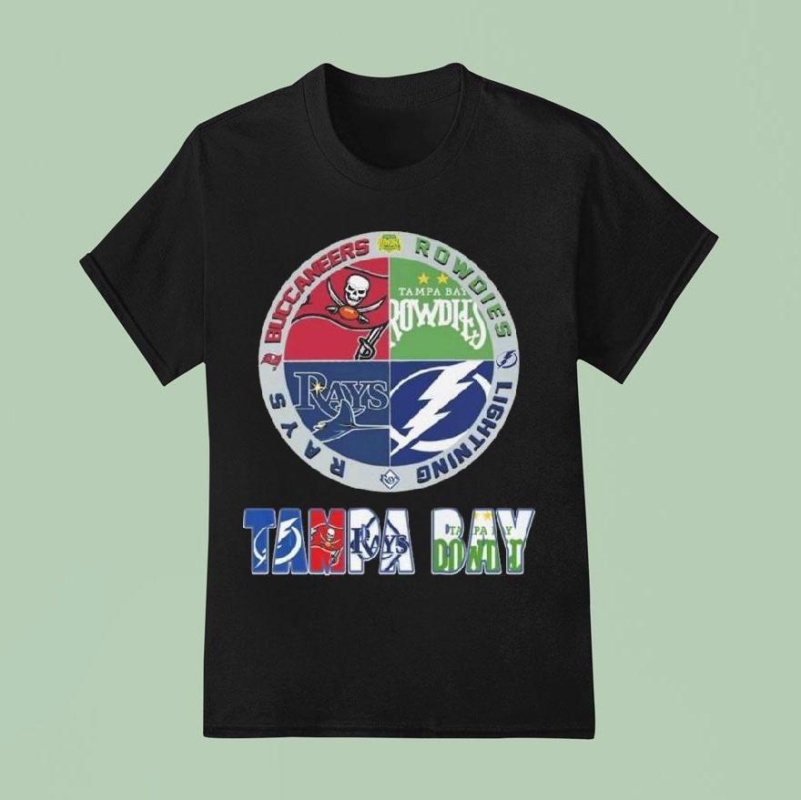 Tampa Bay City Sports Buccaneers Rowdies Lightning And Rays Logo 2025 Shirt