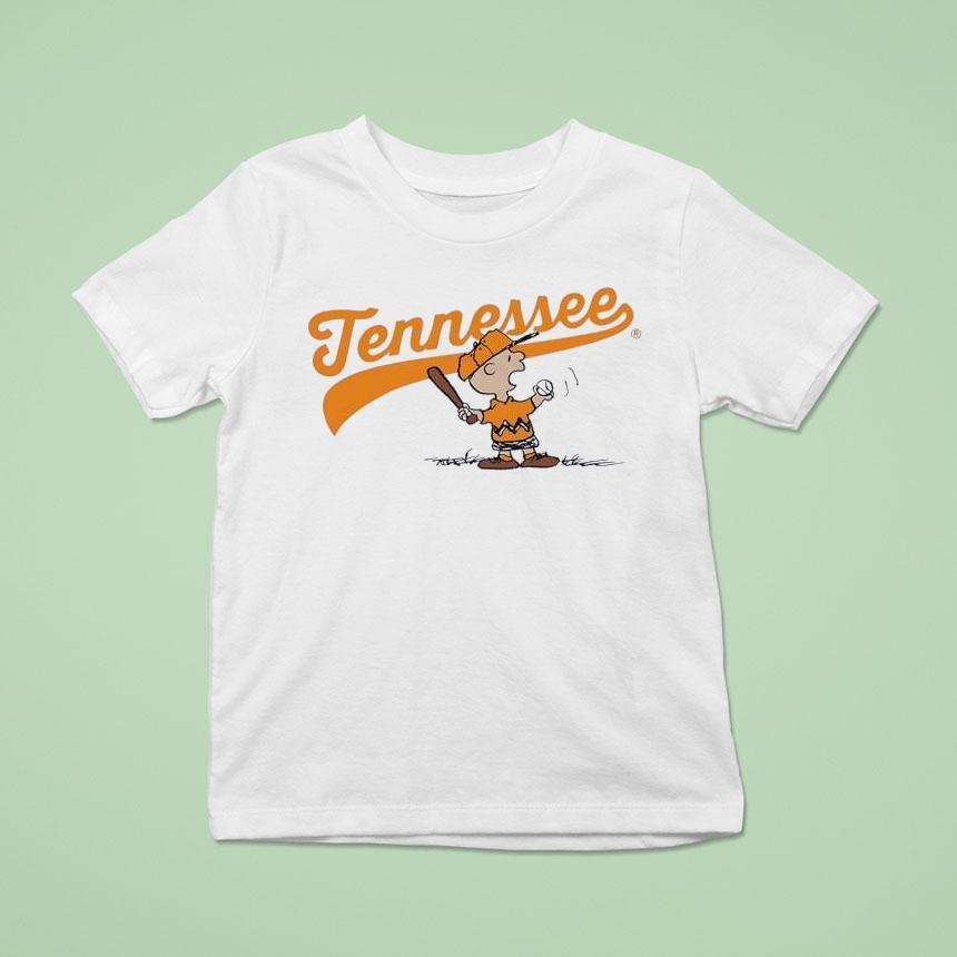 Tennessee Volunrs Football Peanuts X Ut Charlie Brown Baseball Shirt