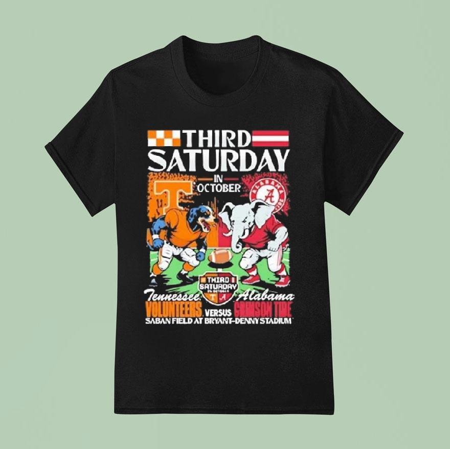 Tennessee Volunrs Vs Alabama Crimson Tide Third Saturday In October Mascot 2025 Shirt
