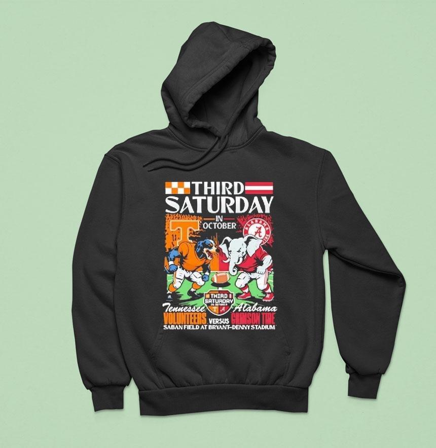 Tennessee Volunrs Vs Alabama Crimson Tide Third Saturday In October Mascot 2025 Shirt Tennessee Volunrs Vs Alabama Crimson Tide Third Saturday In October Mascot 2025 Shirt