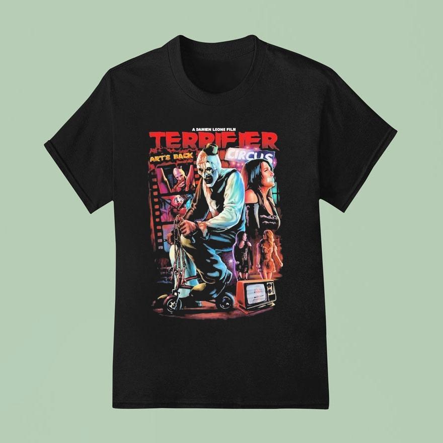 Terrifier Joy Ride Art’s Back Circus Shirt