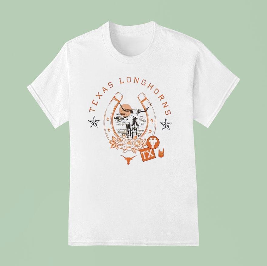 Texas Longhorns Bevo In Horseshoe African Buffalo Shirt