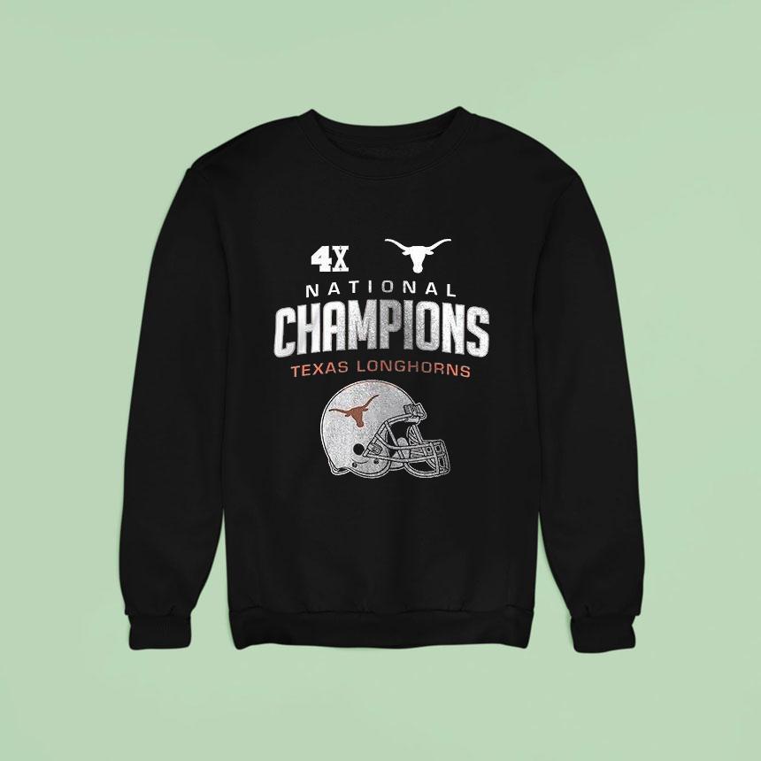 Texas Longhorns Commemorative Football 4x National Champions Hook'em Horns Helmet Shirt Texas Longhorns Commemorative Football 4x National Champions Hook'em Horns Helmet Shirt