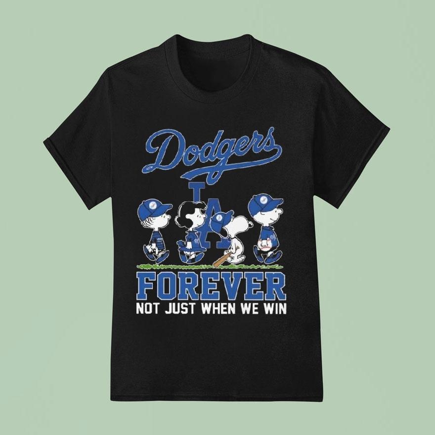 The Peanuts Walking X Los Angeles Dodgers Forever Not Just When We Win 2025 Shirt