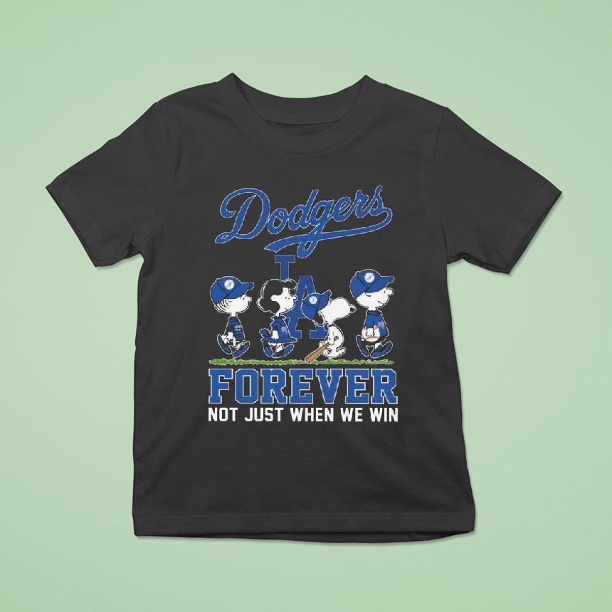 The Peanuts Walking X Los Angeles Dodgers Forever Not Just When We Win 2025 Shirt