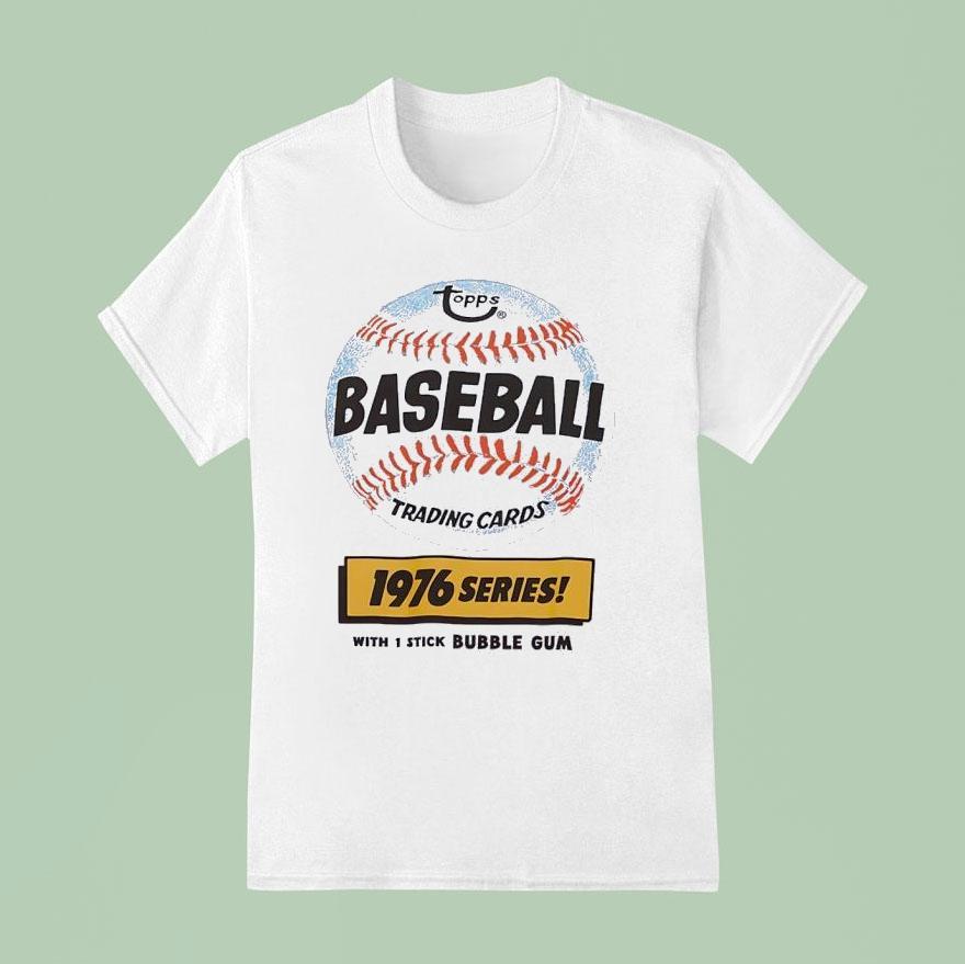 Topps Trading Cards 1976 Series With 1 Stick Bubble Gum Baseball Shirt