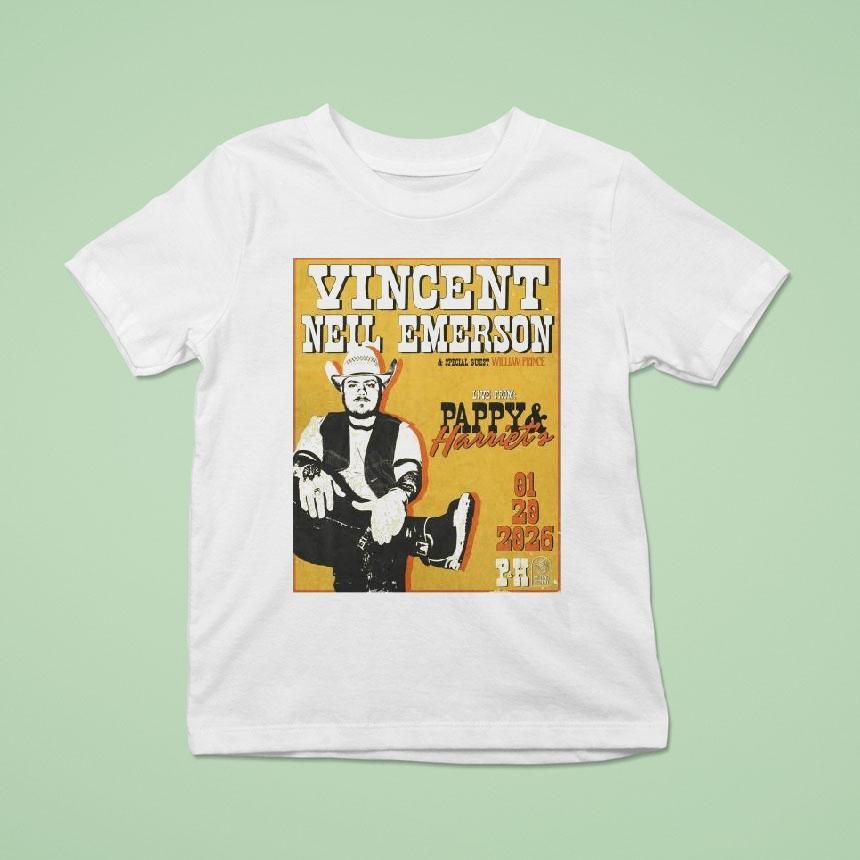 Vincent Neil Emerson Pappy Harriet’s In Pioneertown Ca Jan 20 2026 Tour Shirt