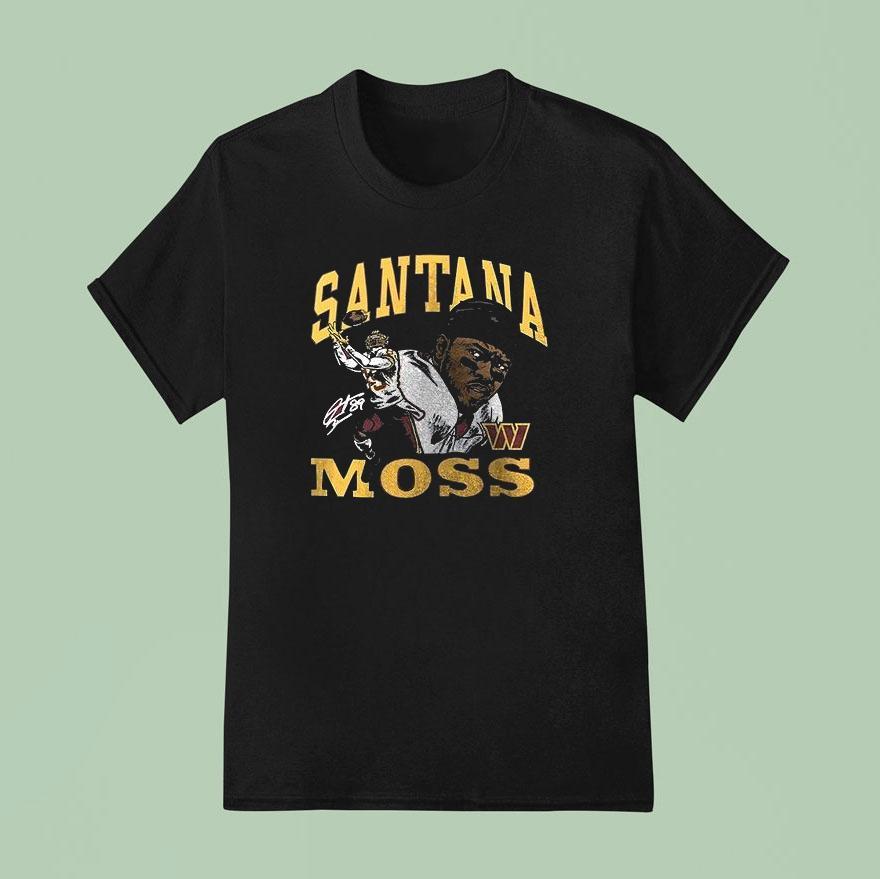 Washington Commanders Santana Moss Burgundy Retired Player Signature Shirt