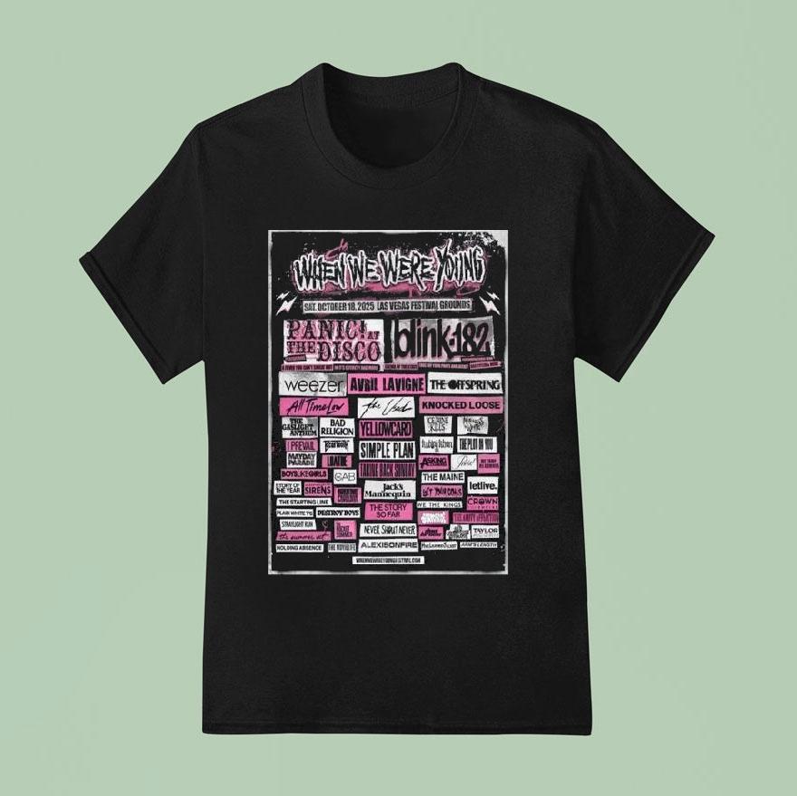 When We Were Young Festival Day 1 Lineup In Las Vegas Nv At Las Vegas Festival Grounds On October 18 2025 Shirt