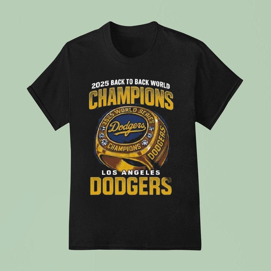 2025 Back To Back World Champions La Dodgers Ring Gold Shirt