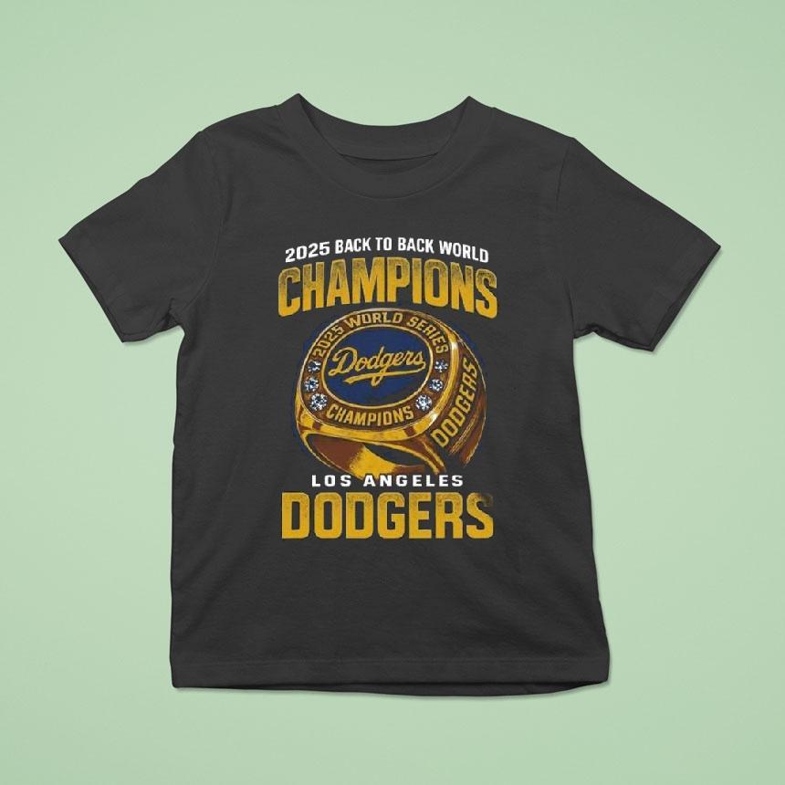 2025 Back To Back World Champions La Dodgers Ring Gold Shirt