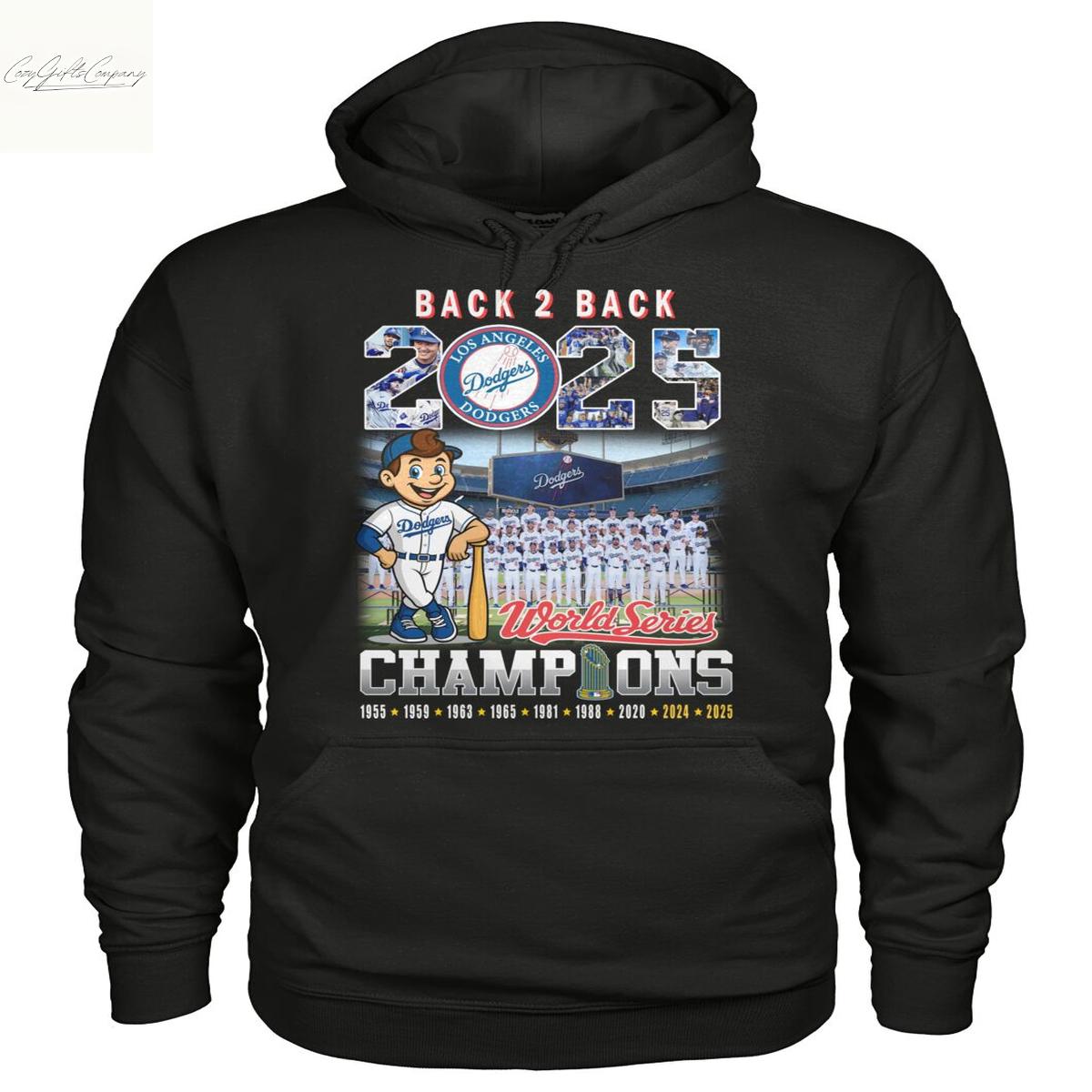 2025 World Series Back 2 Back Champions Los Angeles Dodgers T Shirt