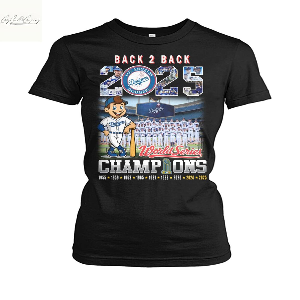 2025 World Series Back 2 Back Champions Los Angeles Dodgers T Shirt 2025 World Series Back 2 Back Champions Los Angeles Dodgers T Shirt