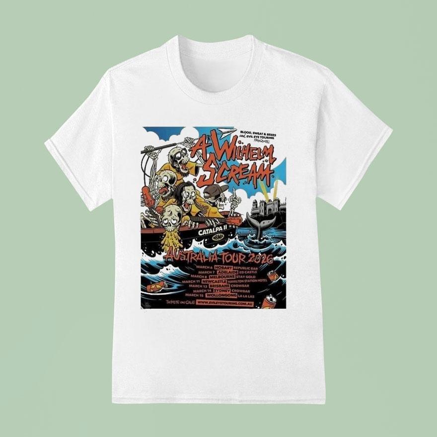A Wilhelm Scream Australia Tour 2026 Shirt