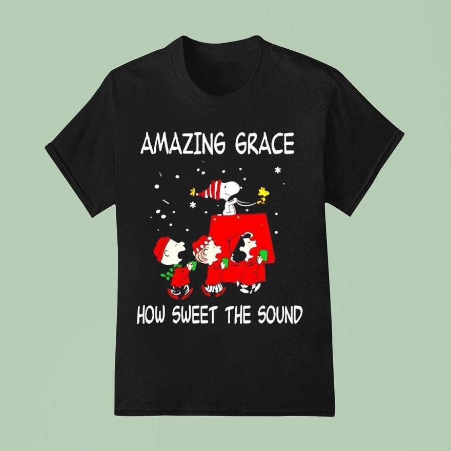 Amazing Grace How Sweet The Sound Peanuts Characters Shirt