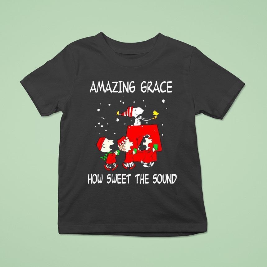 Amazing Grace How Sweet The Sound Peanuts Characters Shirt
