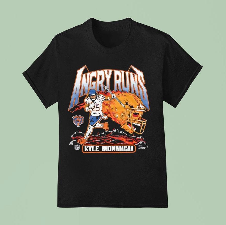 Angry Runs 2025 Bears Kyle Monangai Chicago Bears Running Back Graphic Shirt