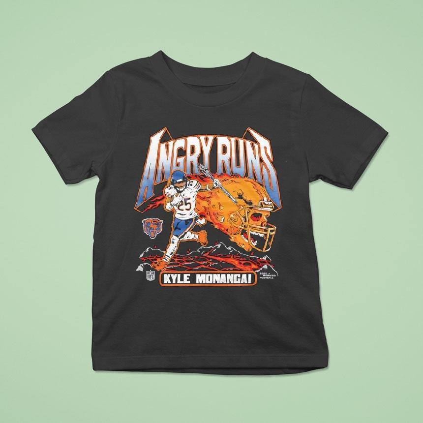 Angry Runs 2025 Bears Kyle Monangai Chicago Bears Running Back Graphic Shirt