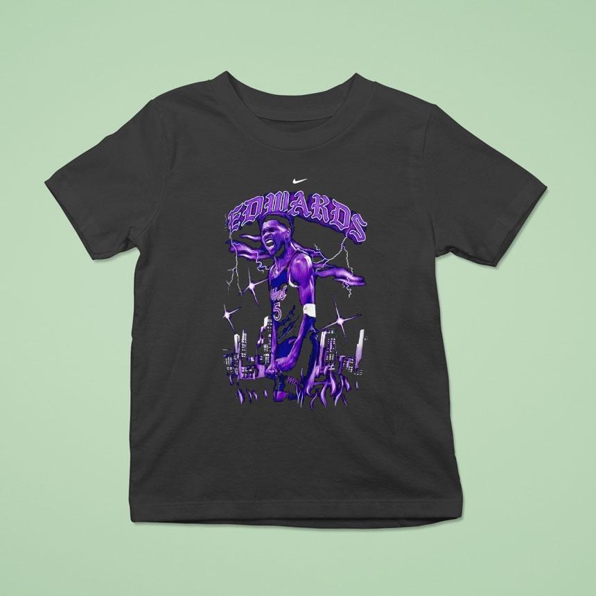 Anthony Edwards Minnesota Timberwolves City Skyline Lightning Shirt
