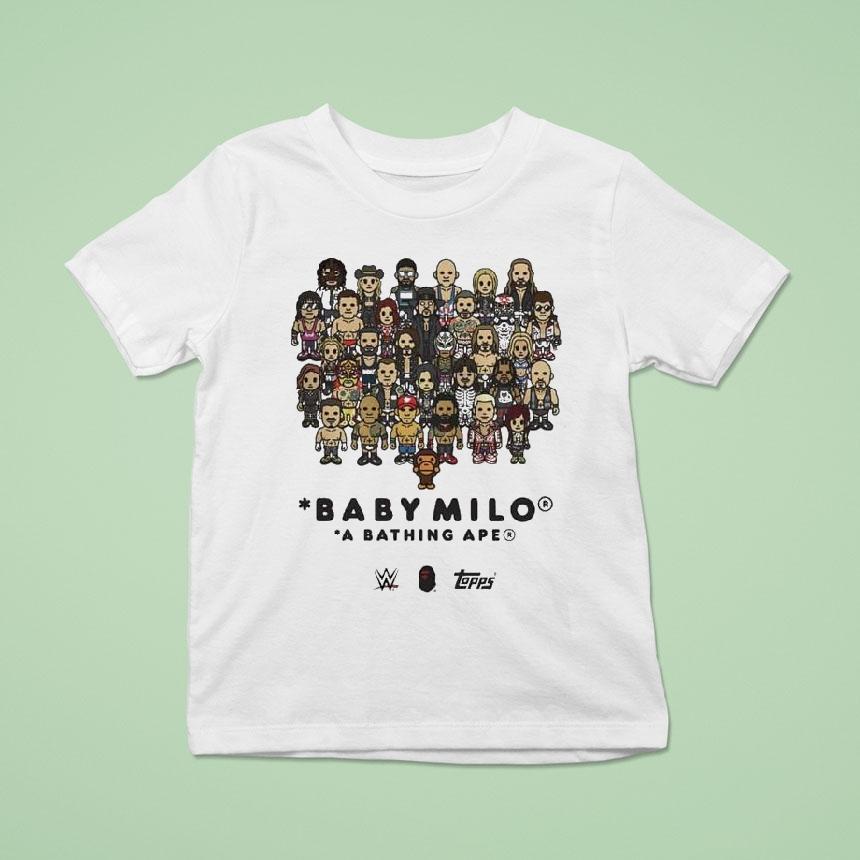 Baby Milo A Bathing Ape Is Ready To Rumble Wwe X Bape X Topps Celebration Of Wwe Survivor Series 2025 Shirt