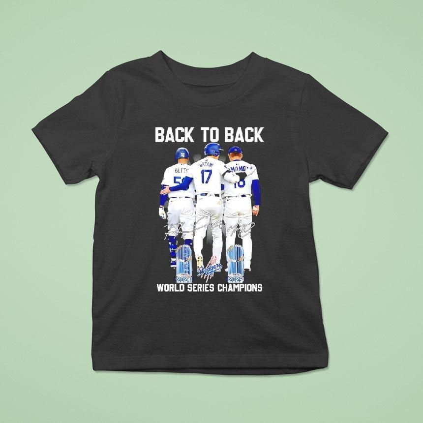 Back To Back 2024 2025 World Series Champions Shohei Ohtani Yoshinobu Yamamoto Mookie Betts Shirt