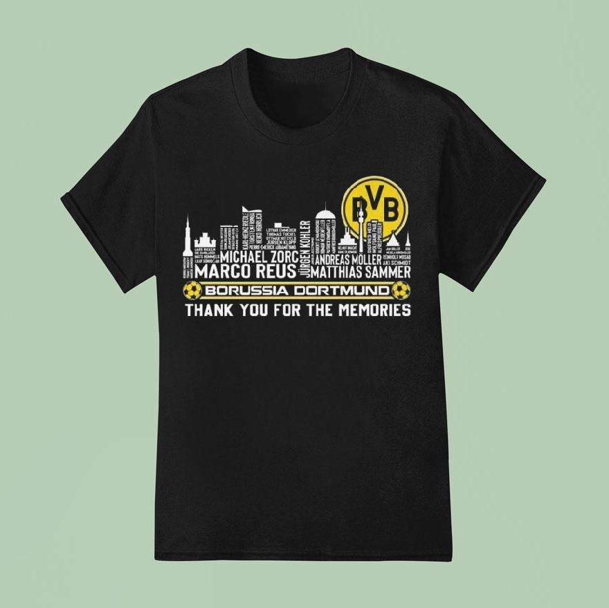Borussia Dortmund Players Club Crest Skyline Marco Reus Thank You For The Memories Shirt