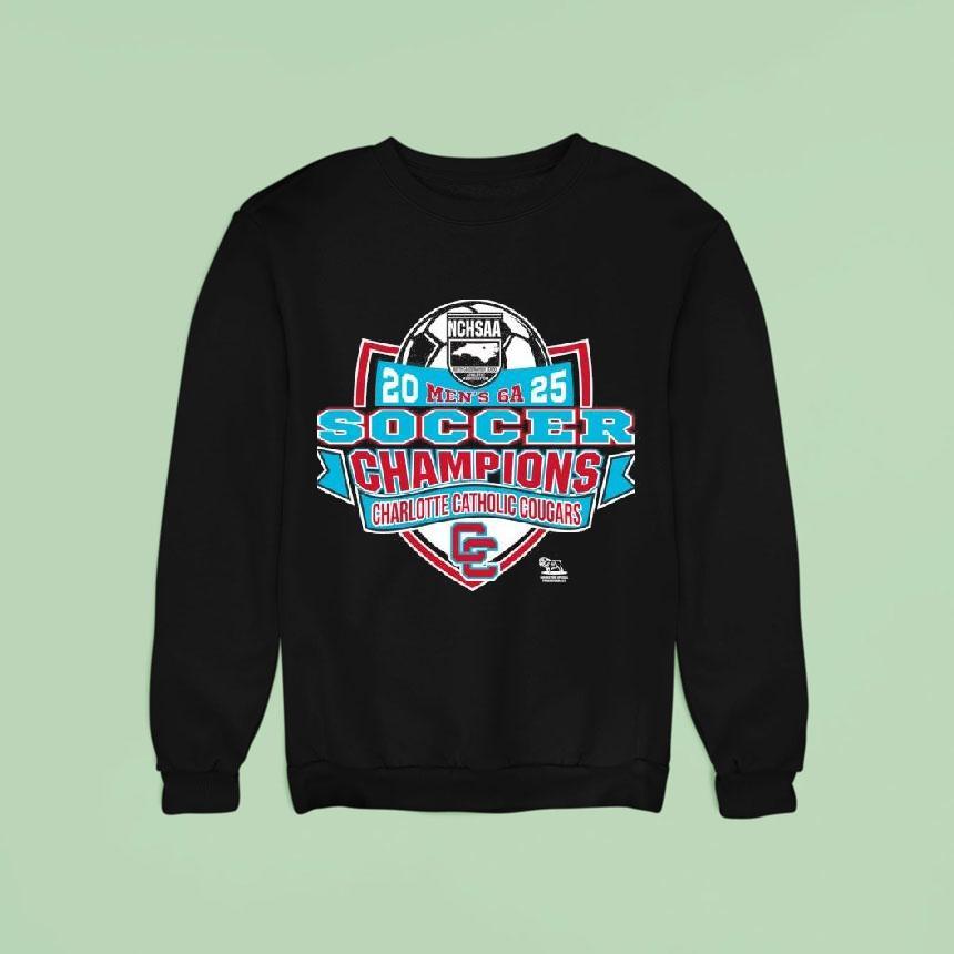 Charlotte Catholic Cougars Nchsaa Men's 6a 2025 Soccer Division Champions Shirt Charlotte Catholic Cougars Nchsaa Men's 6a 2025 Soccer Division Champions Shirt