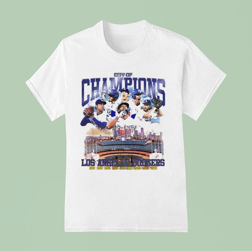 City Of Champions Los Angeles Dodgers 9x World Series Shirt