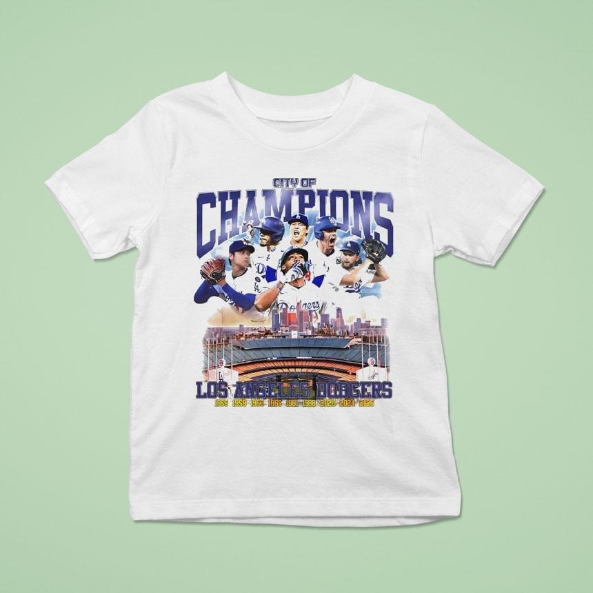 City Of Champions Los Angeles Dodgers 9x World Series Shirt