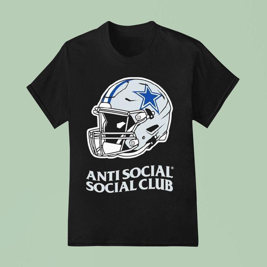 Dallas Cowboys Anti Social Social Club X Nfl Helmet Shirt