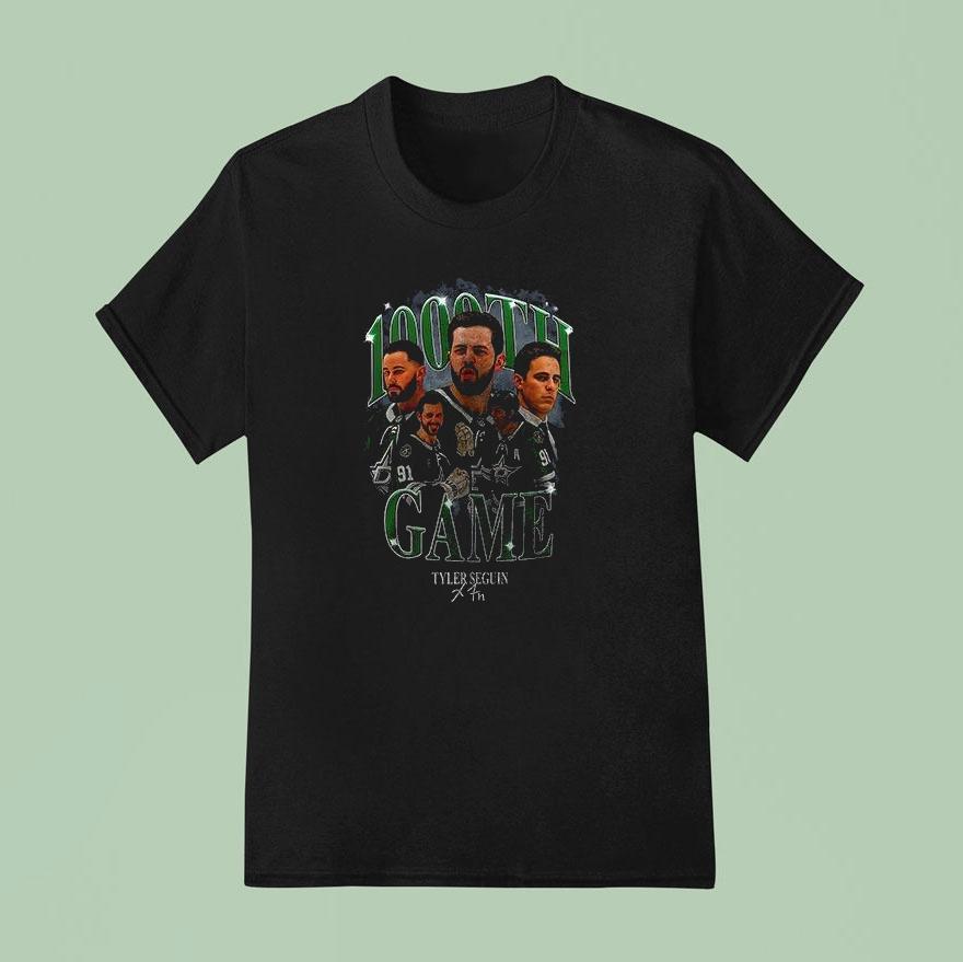 Dallas Stars Tyler Seguin 1000 Nhl Games Graphic Signature Shirt